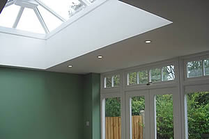 Lead roof extension with roof lantern